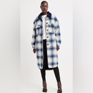 APPARIS James Navy Blur Plaid jacket